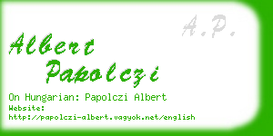 albert papolczi business card
